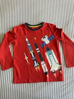Mini Boden Rocket & Spacecraft Long-Sleeve Tee
